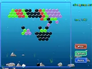 Bubble Snooker online game screenshot, shooting and matching colored balls with ricochets, free puzzle game