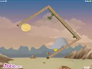 The small round hero creature navigating a spiked level by using the world rotation mechanic in the physics puzzle game Rolling Hero 4