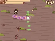 Gameplay screenshot of Baron Samedi, the Voodoo death god, fighting monsters in a top-down action game.