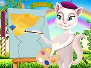 Talking Angela Painting Ginger Free Online Game on PlayArcadeHub