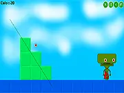 Free online physics puzzle game 600 Cuts on PlayArcadeHub, cutting wooden boxes to move the alien eyeball.