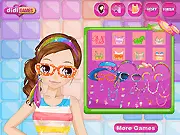 Candy Cutie Makeup free online girl game screenshot showing candy-themed dress-up