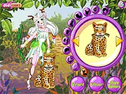 Screenshot from the Druid Princess dress up game showing the fantasy princess in a leafy, nature-themed outfit