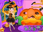 Play Halloween Activity free online game with pumpkin carving, hidden candies, and Halloween costume dress-up