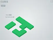 Cubes puzzle game online, a grid of green squares that need to be cleared or filled using a simple logic mechanic