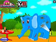 Baby Elephant Accident game screenshot, clean and heal the baby elephant, doctor and pet care game