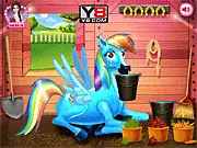 Rainbow Dash and the New Born Baby free online game, My Little Pony baby care game with Rainbow Dash
