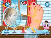 Play Anna Foot Doctor free online medical treatment game to heal a sprained ankle at PlayArcadeHub