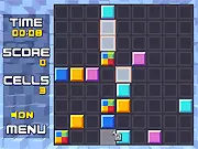Squarix match-3 puzzle game, colored boxes dropping, clear highlighted areas, free online brain game