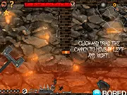 Kill a Skeleton free online physics puzzle game, aiming a cannon to destroy a hanging skeleton