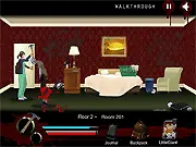 Screenshot from Pillow City Zero online horror game showing Emma standing in a dark, desolate urban environment with an ominous atmosphere
