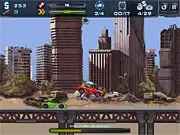 Robo Racing free combat cars game screenshot with a futuristic RoboCar racing and fighting on a track