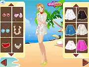Beach Style Dress-Up free fashion game with characters wearing summer outfits on a beach