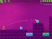 Lazy Thief free online physics puzzle game slicing gems onto colored floors with traps and lava on PlayArcadeHub