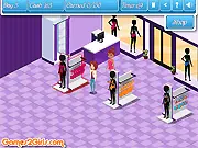 Swimwear Store free time management game screenshot with a busy boutique, customers, and a cashier
