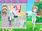 Pastel Spring Dressup free online game, Little Karin fashion styling game, play pastel colors dress-up