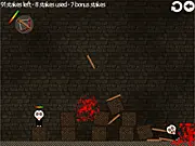 99 Stakes Vampire Online free game screenshot showing a crossbow aiming at a vampire target