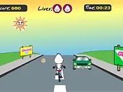Andy the Crazy Cyclist free online endless runner game dodging traffic and collecting coins on PlayArcadeHub