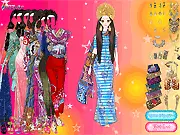 Arabian Nights Dress-Up online game screenshot, character wearing dazzling Arab clothing and jewelry, free fashion game