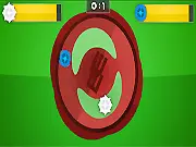 Battle Blades RPG online game screenshot, two spinning top blades colliding in an arena, free Beyblade style game
