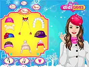Play the free online dress-up game Scarf and Hat for Winter, featuring stylish hats and scarves