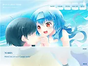 Voices from the Sea online game screenshot, Cantus and Maris the mysterious girl standing by the ocean, free visual novel game