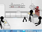 Causality Kitchen stickman puzzle game, play free online causality, point-and-click chain reaction game