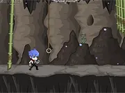 Screenshot of the Konchi Quest: Forbidden Map game showing the hero Konchi standing near a complex mechanism or lever that needs solving to open the path, play free online puzzle game