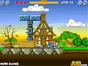 Steel Jack: Level Pack online game screenshot showing the knight running on a trail to chase stolen treasures