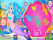 Mermaid Princess Wedding Makeover game screenshot showing the mermaid bride in a beautiful white wedding dress and royal tiara.