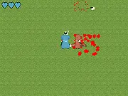 Gameplay screenshot of the free online action game Seppuku Jisei showing a samurai warrior defending himself with a katana against several enemy soldiers amidst a bloody battlefield.