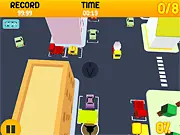 3D Mini Parking online game screenshot showing a small car being precisely driven toward a flashing parking bay