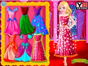 Gameplay screenshot of the free online dress-up game Bridesmaid Dress Up showing the character Maya wearing an elegant bridesmaid dress and holding a floral bouquet.