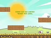 Mimmy Cat Puzzle Game Online Free screenshot showing the cat aiming for mice