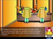 Genetic Glow I online game screenshot showing choice-based puzzle gameplay and multiple endings