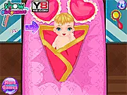 Princess Anna from Frozen lying in a hospital bed being cared for by a player in the free online game Anna Gives Birth