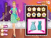 Scarlett, the girl in the Chic and Casual dress-up game, modeling a stylish outfit with jeans and a chic top on PlayArcadeHub