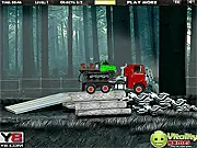 18 Wheeler Double Cargo game screenshot, free online truck driving and balancing game, massive transport rig on a challenging road