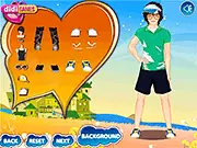 Wild Island 1 free online dressup game, girl wearing tropical vacation clothes on a sunny island with her boyfriend