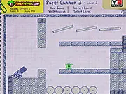 Paper Cannon 3 free online physics puzzle game, firing a cannonball at colored creatures