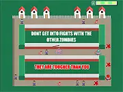 Brain on a String free online puzzle game, luring a zombie with a brain, physics-based gameplay, zombie buffet