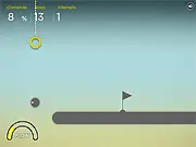 Flomo free online flow-state arcade game, bouncing ball collecting rings and avoiding minimalist obstacles on PlayArcadeHub