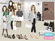 K-Fashion Star Dress Up free online game screenshot, character being styled in trendy Korean clothes, play fashion design game