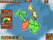 Mainlands Wars strategy game screenshot, a free online territorial conquest game, deploy armies and upgrade land on PlayArcadeHub