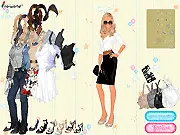 Mommy Baby Korean Dress Up online game screenshot, a mother and baby duo wearing fashionable Korean coordinating outfits, free dress up game