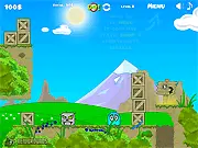 Cover and Smash free online physics puzzle game, player destroying red blocks and using debris to cover green blocks, strategy game on PlayArcadeHub