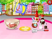 Pork BBQ Sandwich Maker free online cooking game marinate grill french fries PlayArcadeHub