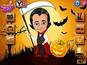 Free online Halloween dress-up game featuring a boy wearing a cool, creative monster or superhero costume for a holiday parade.