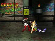 KOF vs Zombies free online fighting game screenshot - King of Fighters character facing waves of the undead