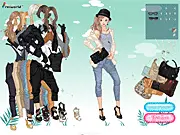 Alibaba Trousers Korean Fashion game screenshot, girl dressed in trendy Korean-style clothing and high-waisted pants